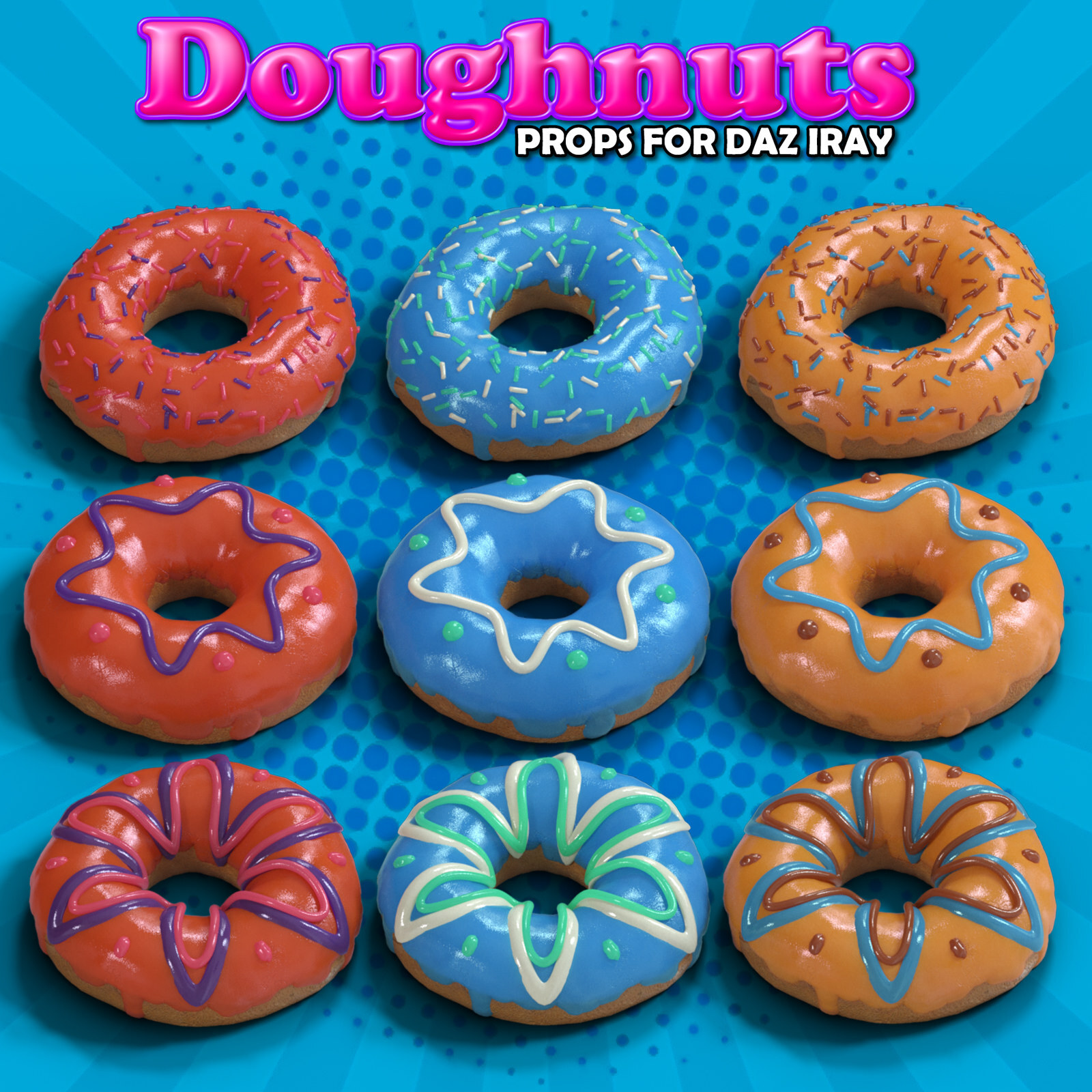 Exnem Doughnuts Props for DAZ Studio and IRAY by N/A