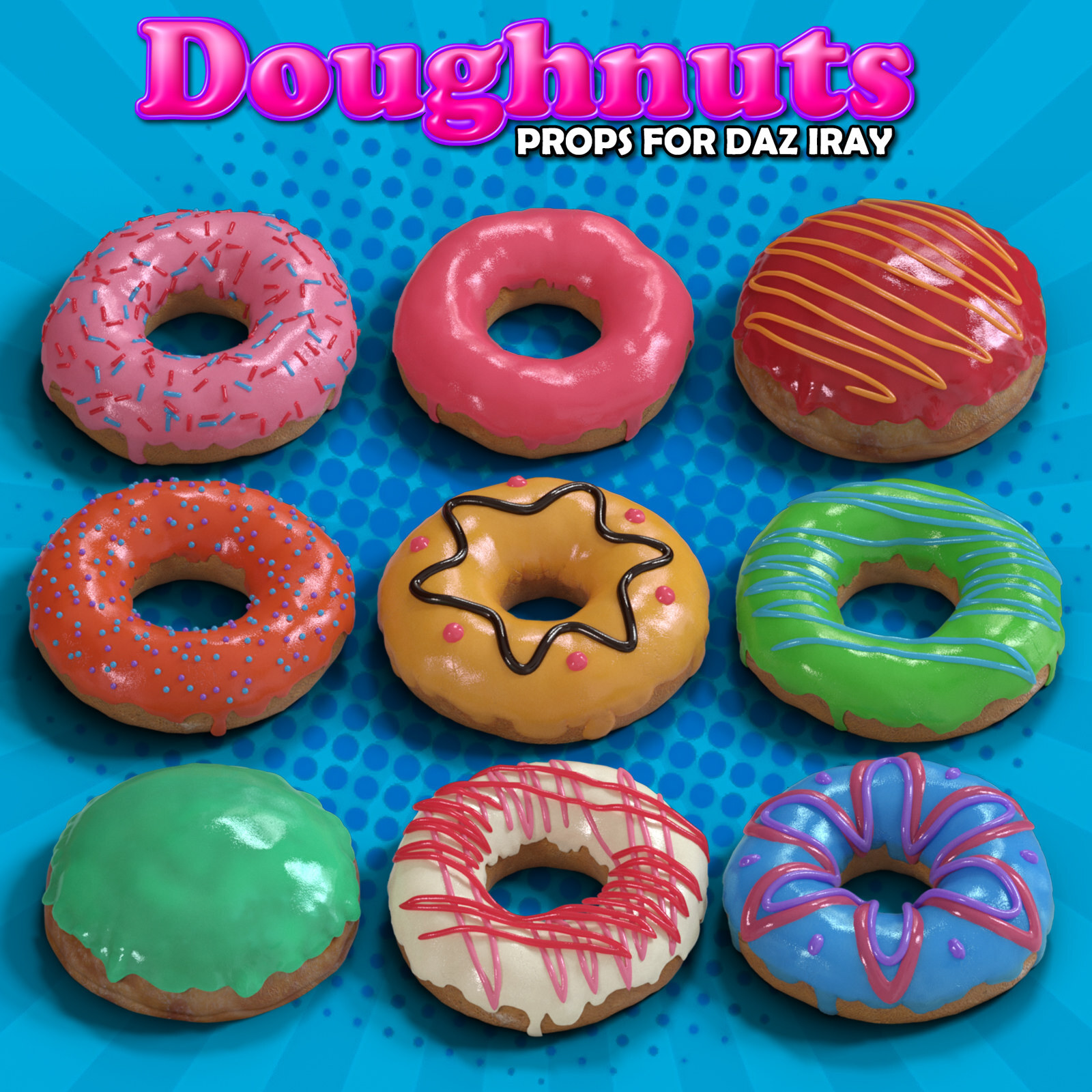 Exnem Doughnuts Props for DAZ Studio and IRAY by N/A