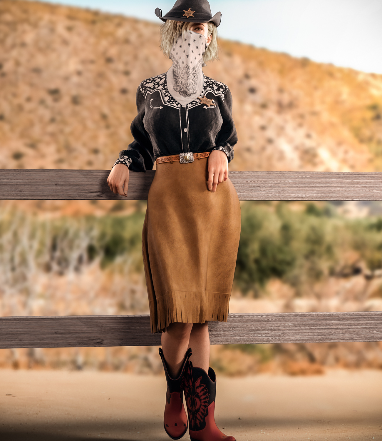CowGirl dforce outfit for Genesis 8 & 8.1 Female(s) by N/A