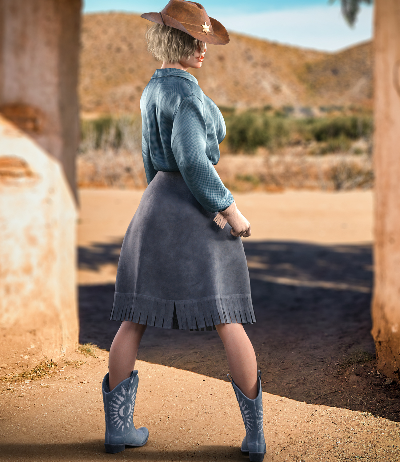 CowGirl dforce outfit for Genesis 8 & 8.1 Female(s) by N/A