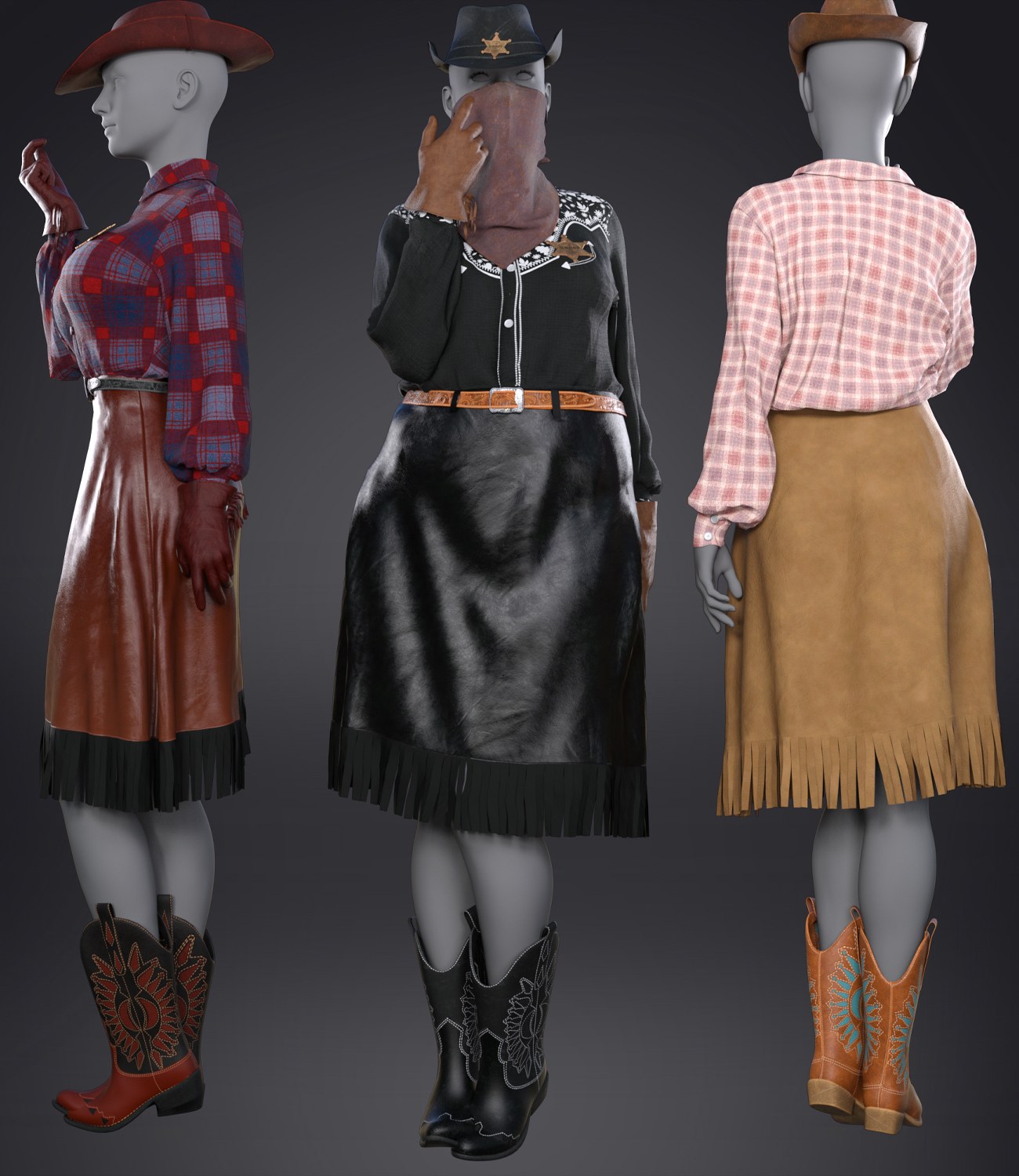 CowGirl dforce outfit for Genesis 8 & 8.1 Female(s) by N/A