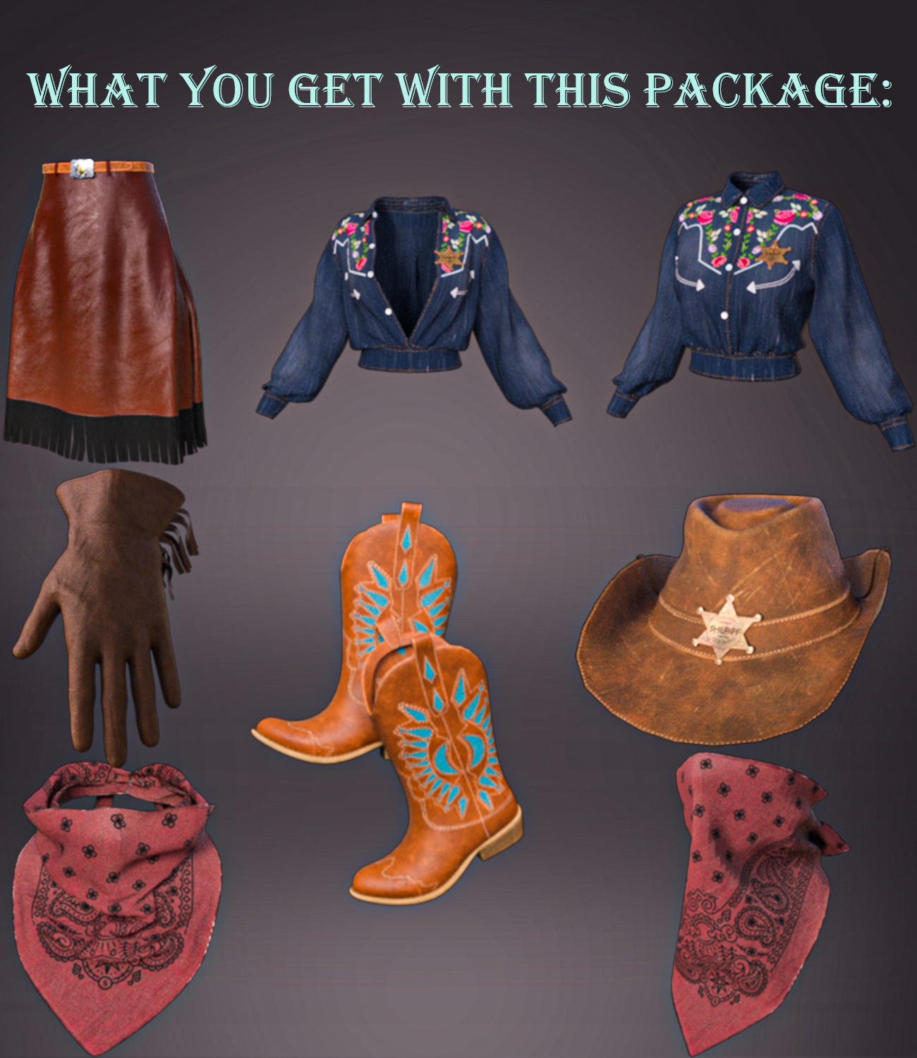 CowGirl dforce outfit for Genesis 8 & 8.1 Female(s) by N/A