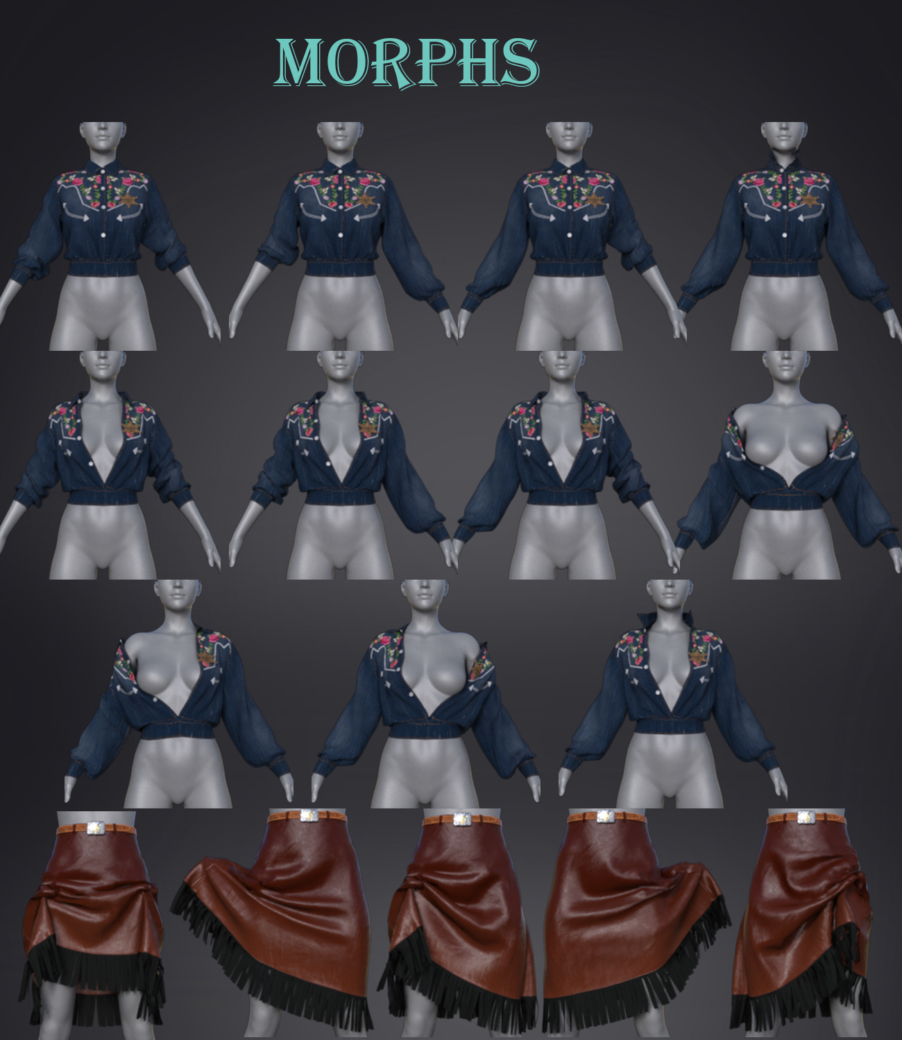 CowGirl dforce outfit for Genesis 8 & 8.1 Female(s) by N/A