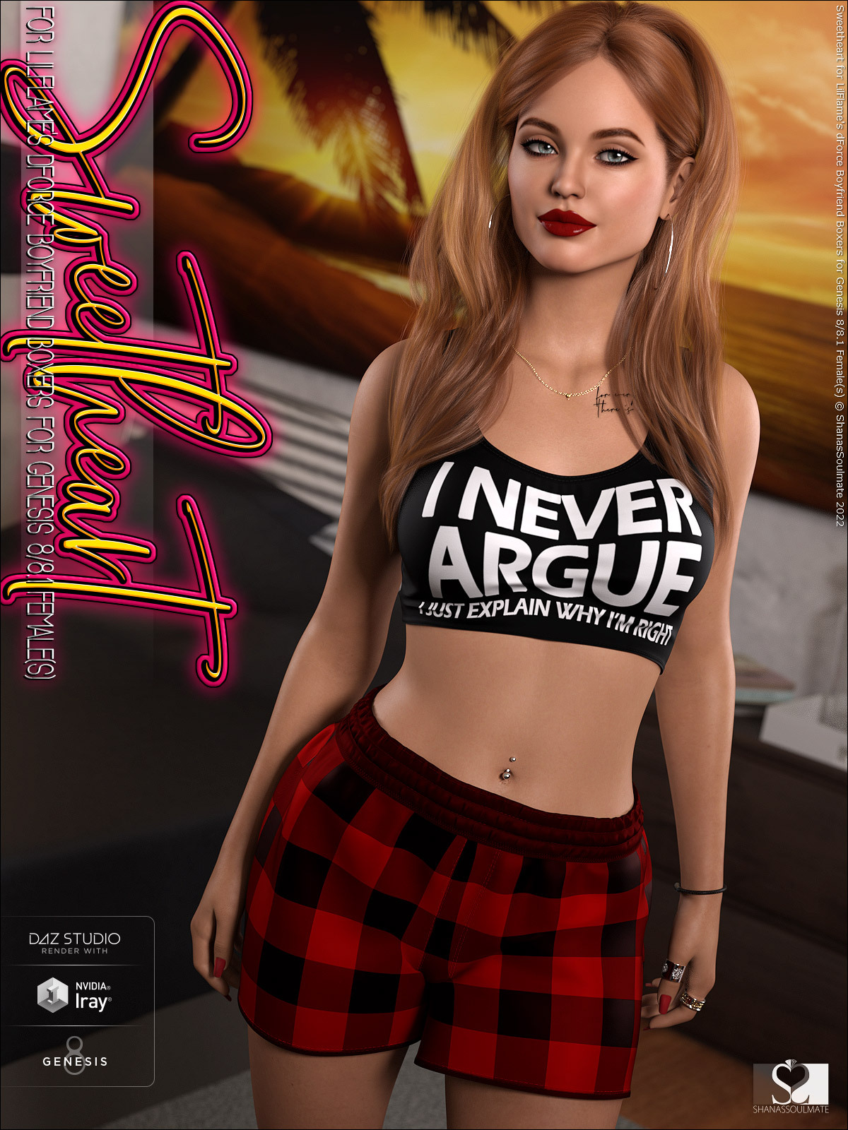 Sweetheart for dForce Boyfriend Boxers for Genesis 8 and 8.1 Females by N/A
