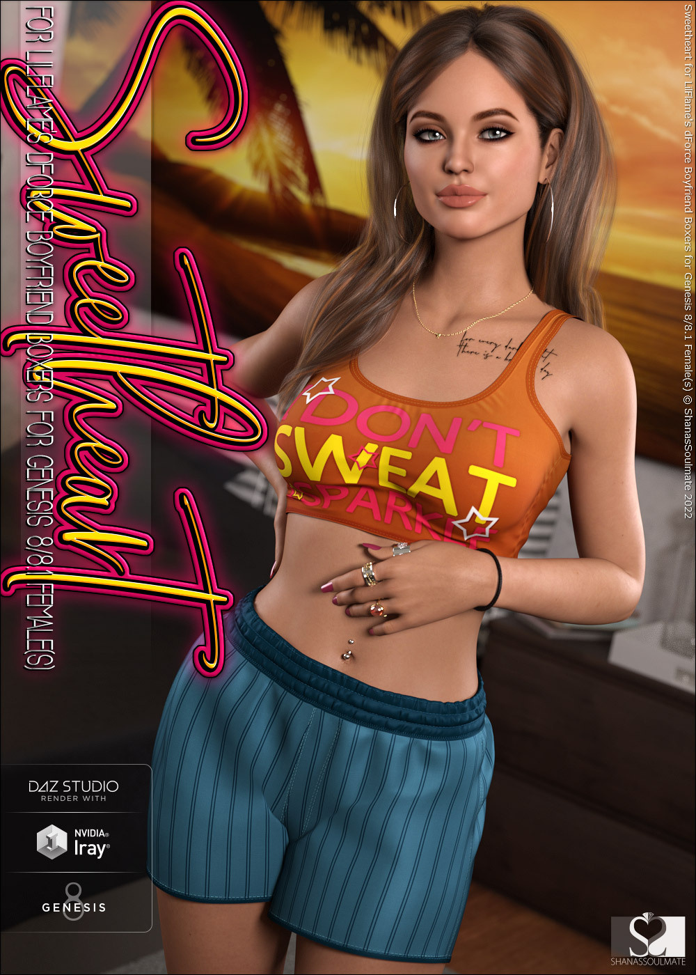 Sweetheart for dForce Boyfriend Boxers for Genesis 8 and 8.1 Females by N/A