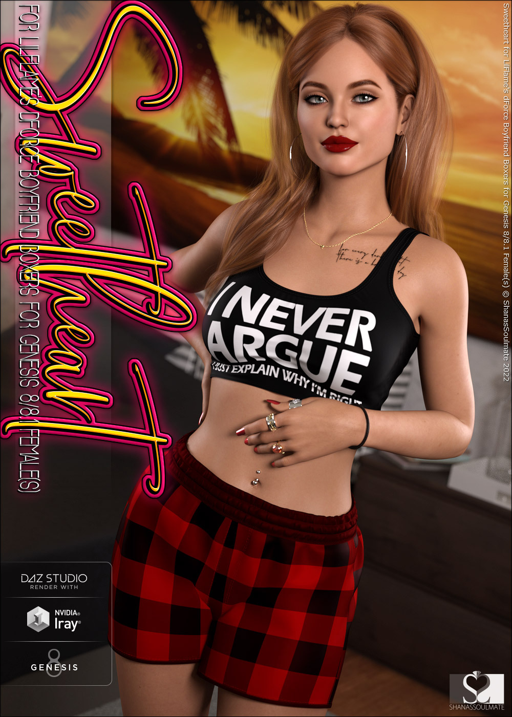 Sweetheart for dForce Boyfriend Boxers for Genesis 8 and 8.1 Females by N/A