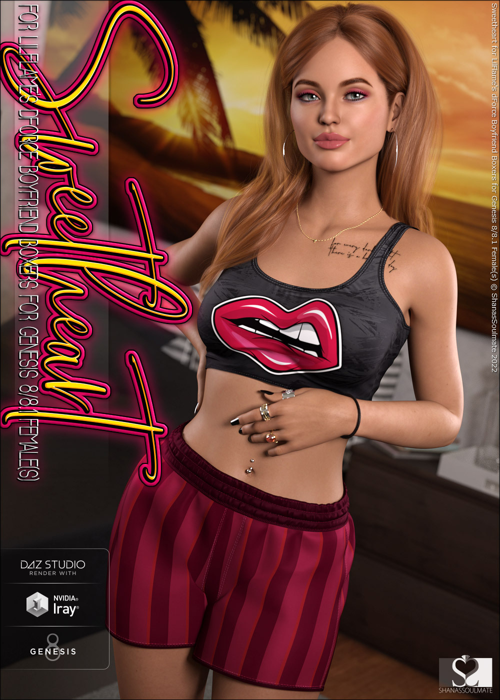 Sweetheart for dForce Boyfriend Boxers for Genesis 8 and 8.1 Females by N/A