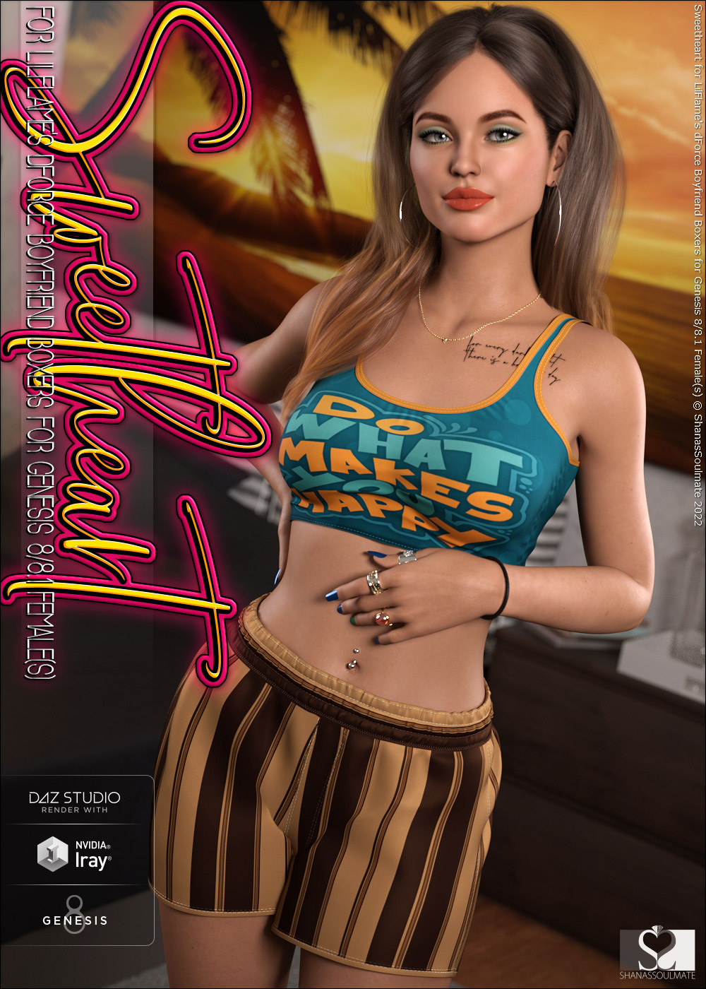 Sweetheart for dForce Boyfriend Boxers for Genesis 8 and 8.1 Females by N/A