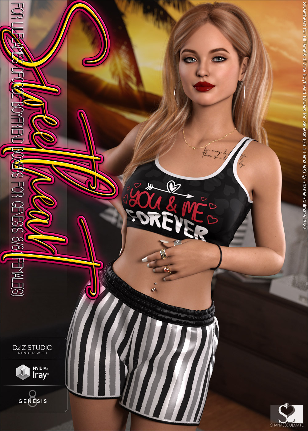 Sweetheart for dForce Boyfriend Boxers for Genesis 8 and 8.1 Females by N/A