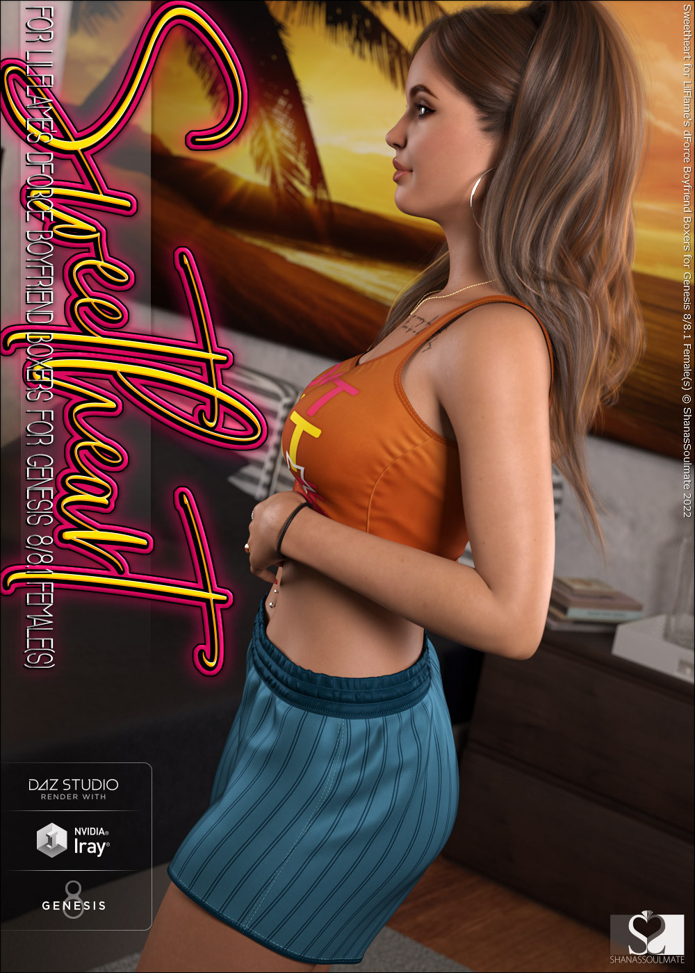 Sweetheart for dForce Boyfriend Boxers for Genesis 8 and 8.1 Females by N/A