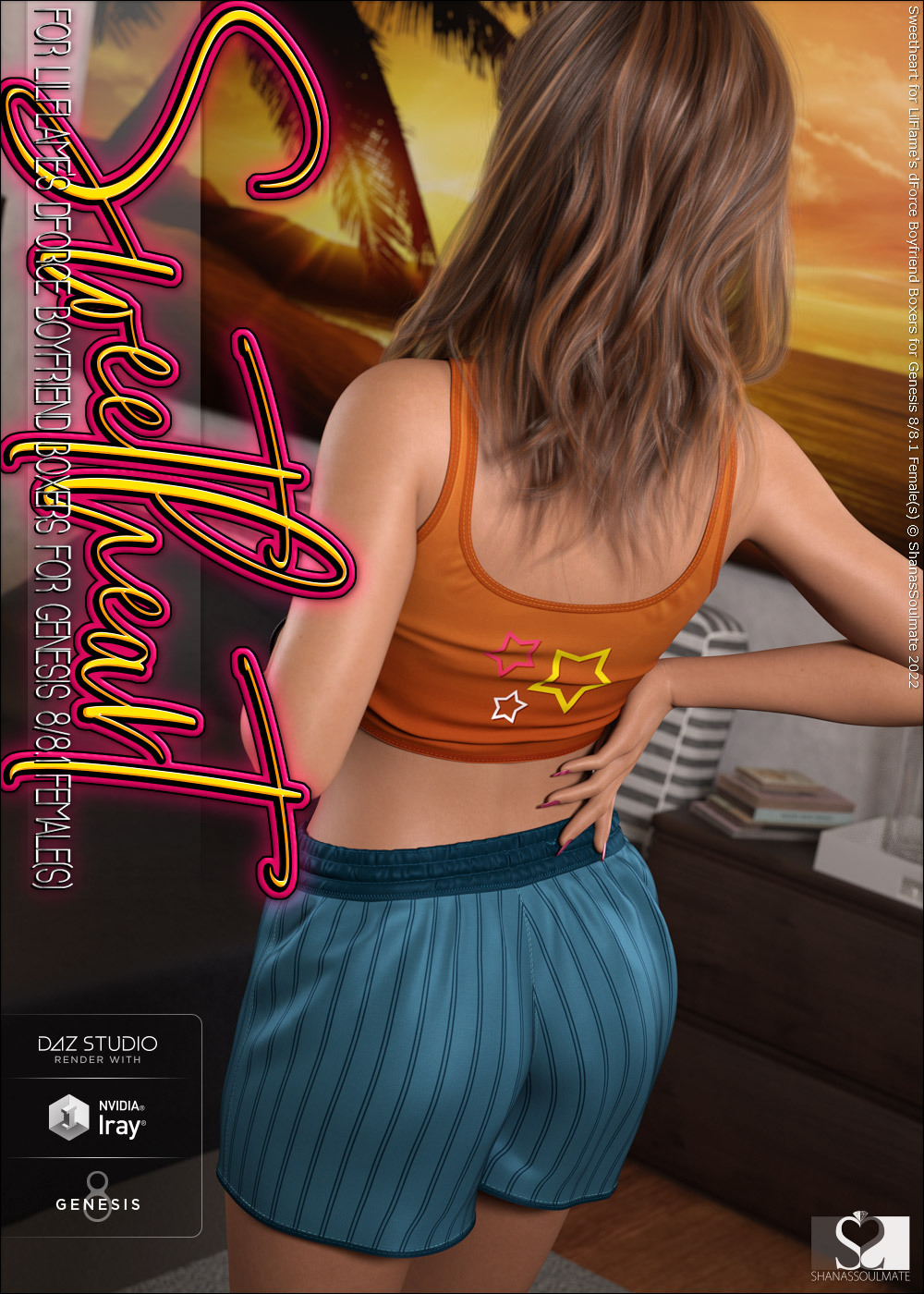 Sweetheart for dForce Boyfriend Boxers for Genesis 8 and 8.1 Females by N/A