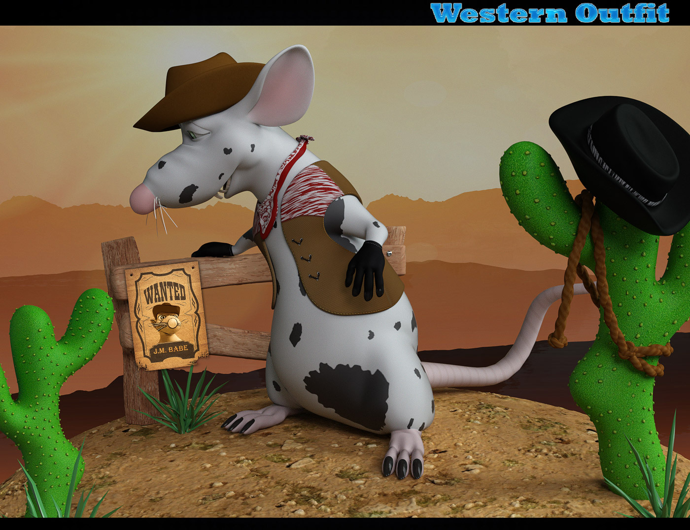 Western Outfit for Jolly Mouse by N/A