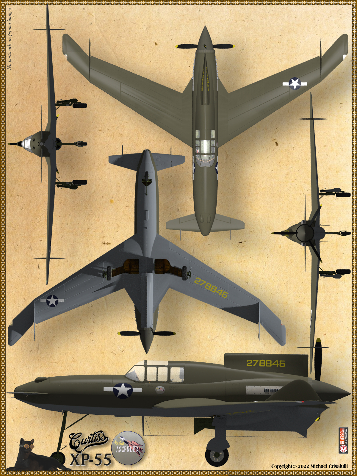 XP-55 Experimental Fighter by N/A