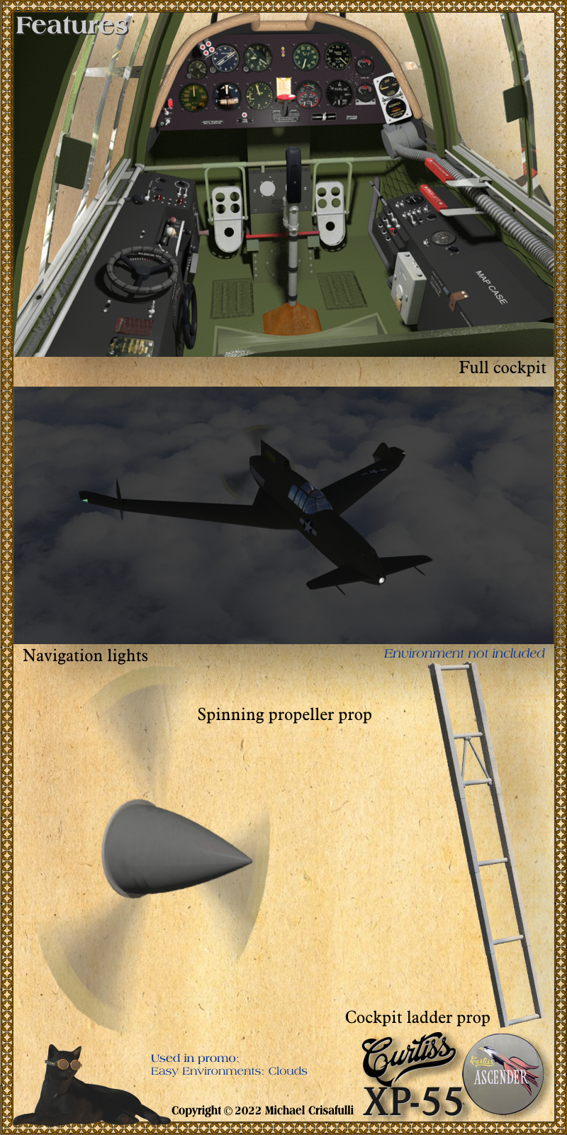 XP-55 Experimental Fighter by N/A