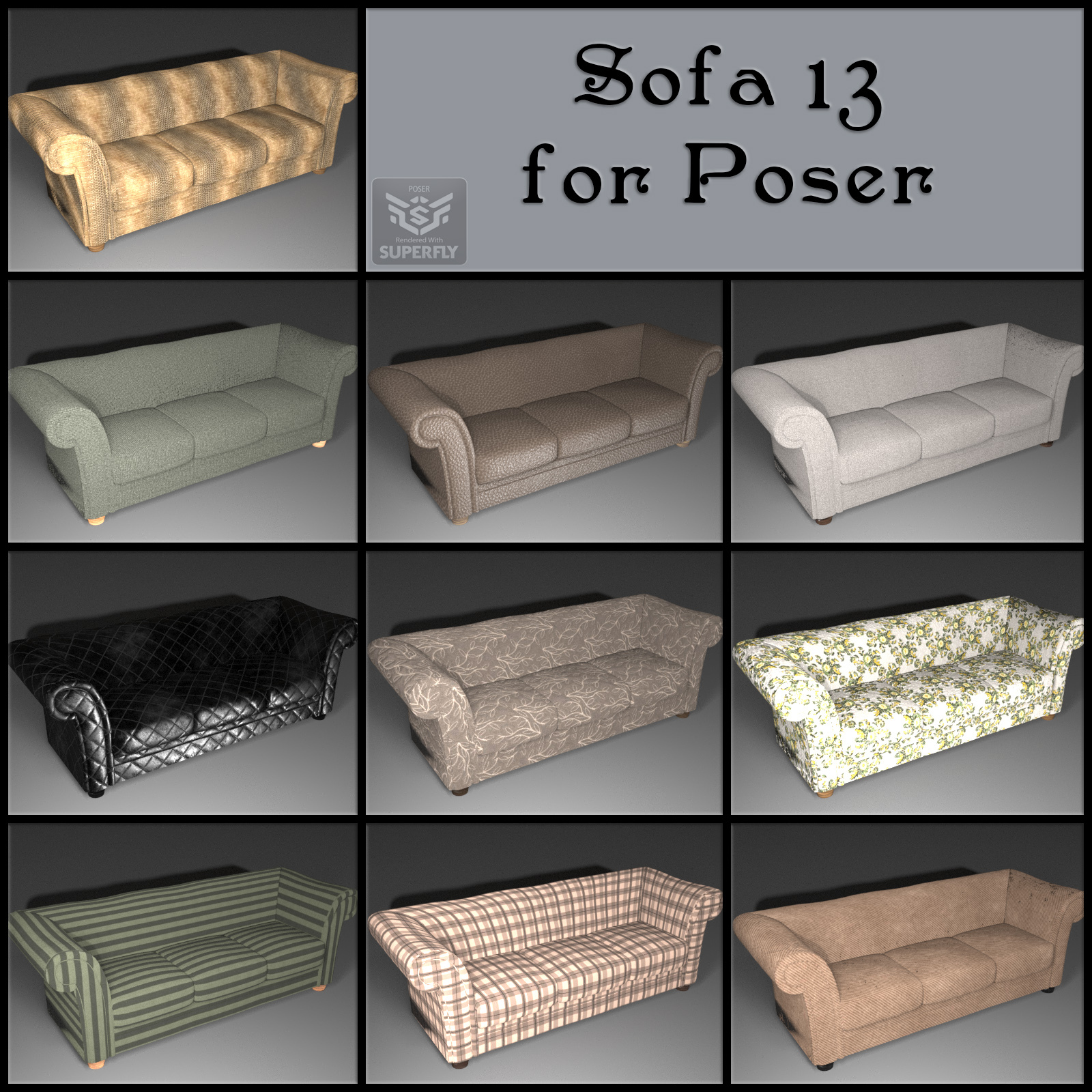 All Props Sofas 03 For Poser by N/A