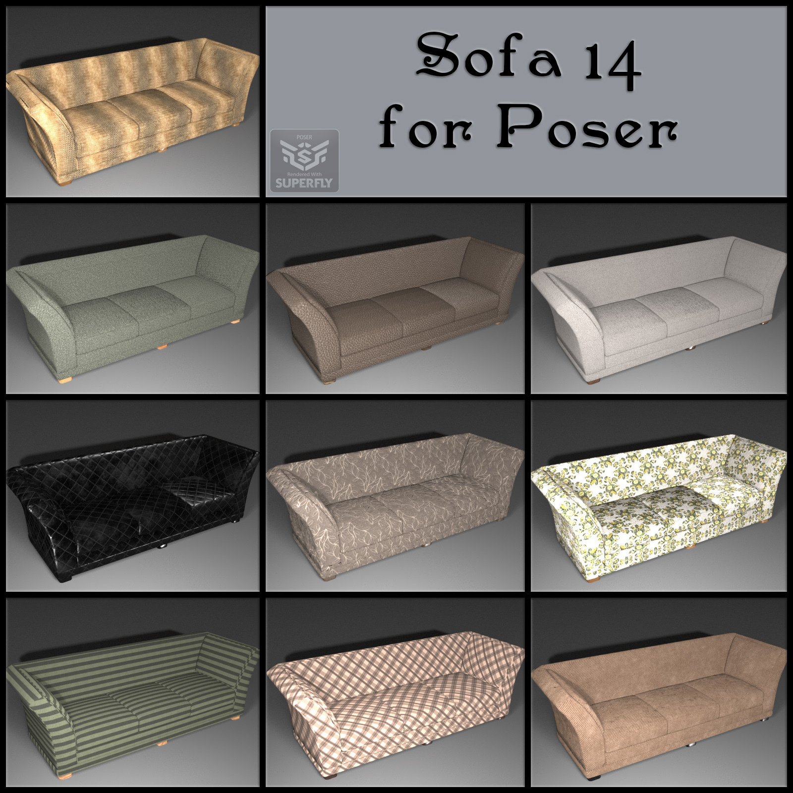 All Props Sofas 03 For Poser by N/A