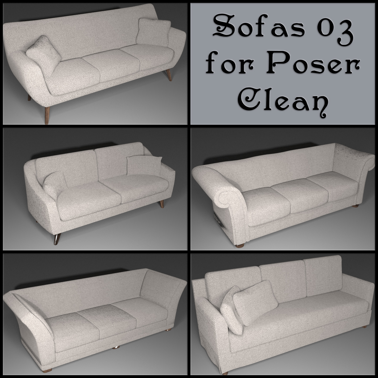 All Props Sofas 03 For Poser by N/A