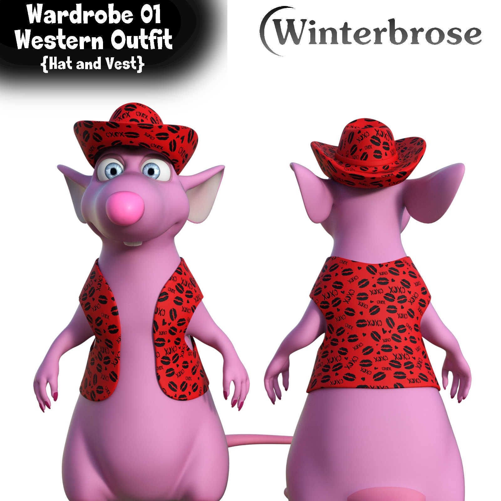 Jolly Mouse Clothing Wardrobe 01 for Western Outfit in Daz Studio by N/A