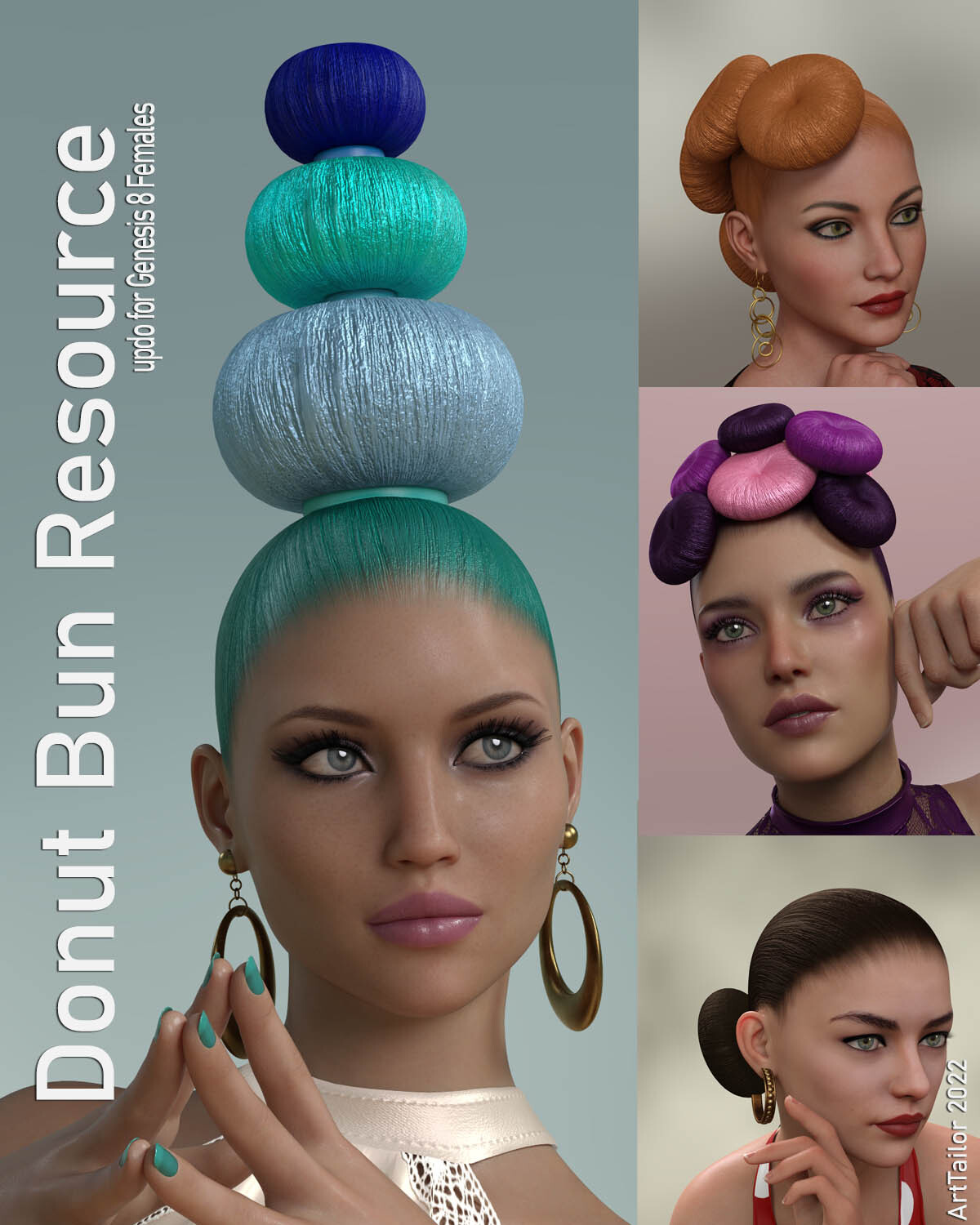 Donut Bun Resource - Updo for Genesis 8 Female(s) by N/A