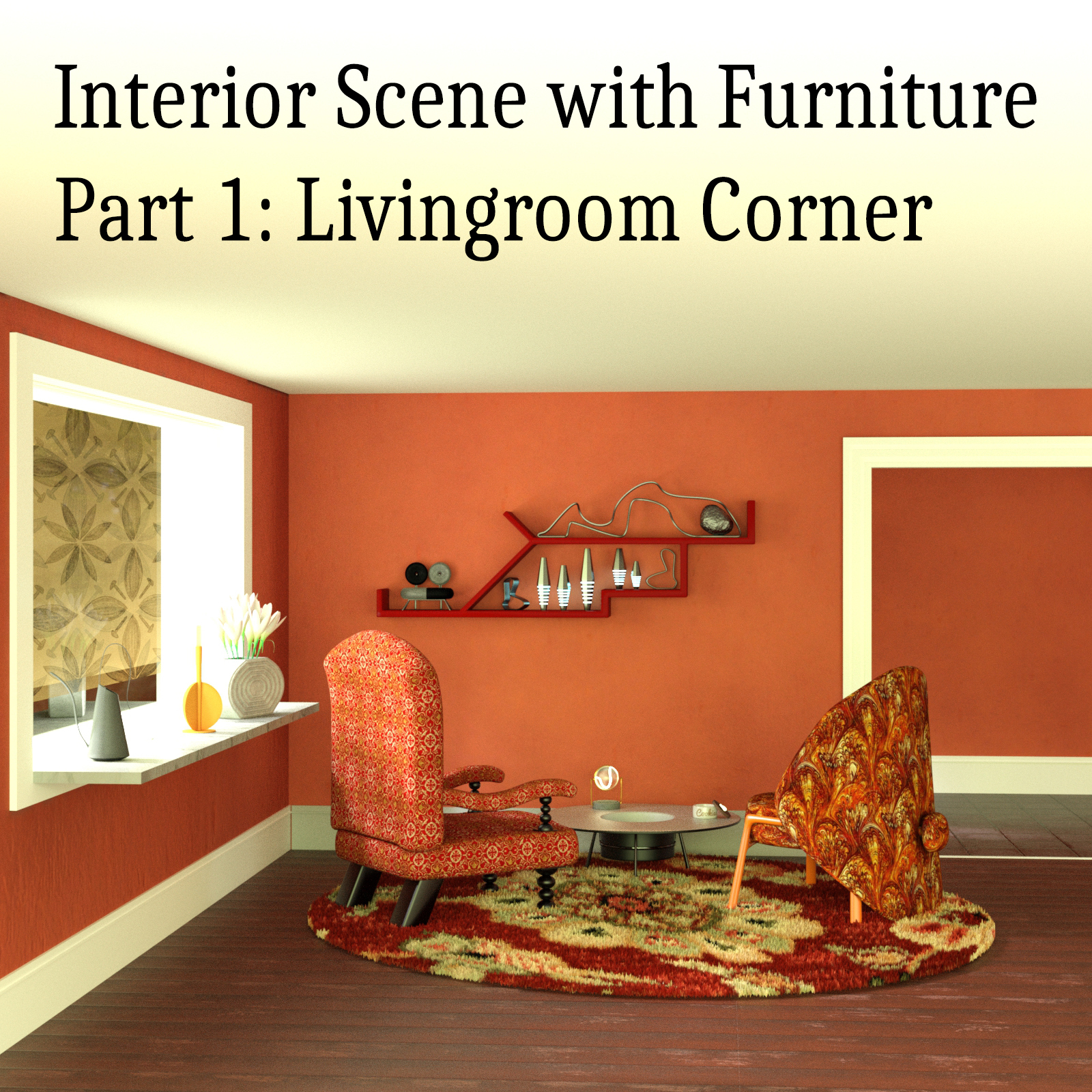 interior Scene with Furniture, Part 1: Building, Livingroom Corner by N/A