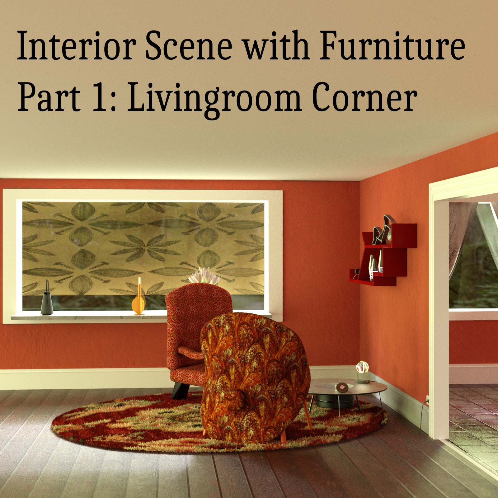 interior Scene with Furniture, Part 1: Building, Livingroom Corner by N/A