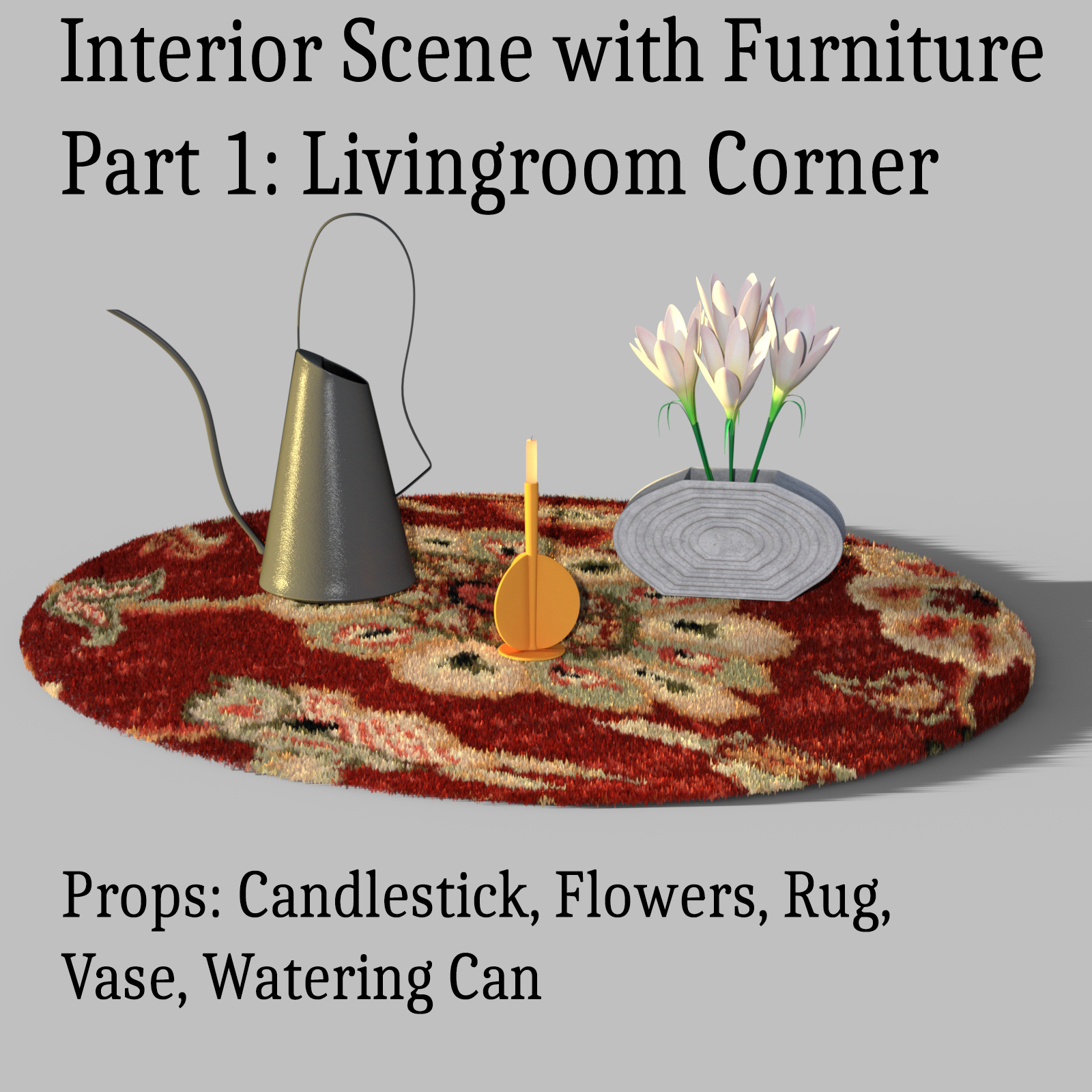 interior Scene with Furniture, Part 1: Building, Livingroom Corner by N/A