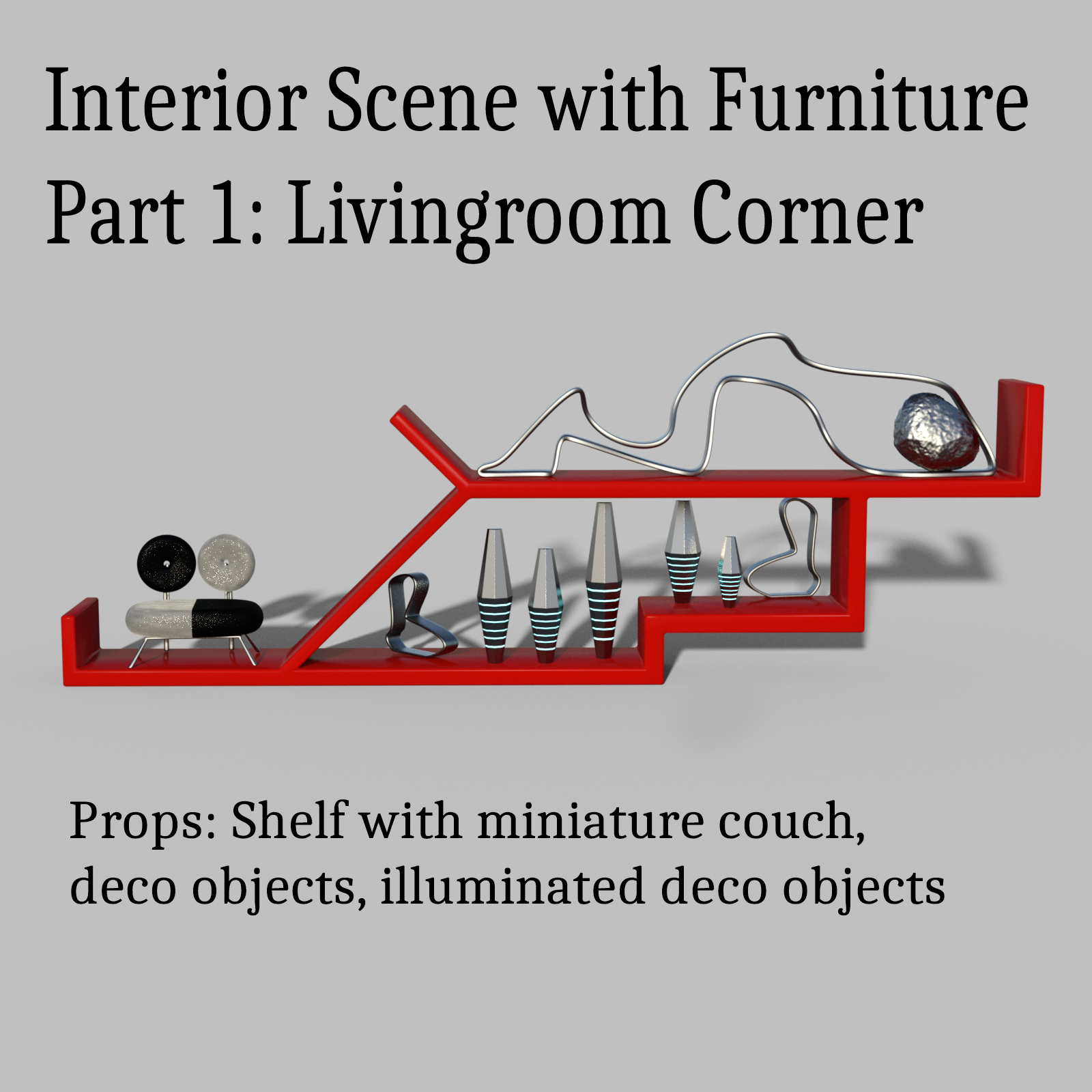 interior Scene with Furniture, Part 1: Building, Livingroom Corner by N/A