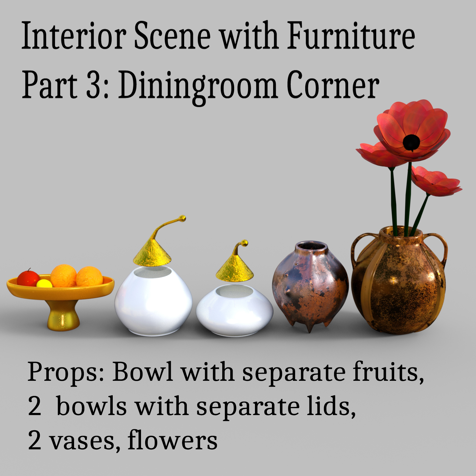 Interior with furniture, Part 3: Dining Room Furniture by N/A