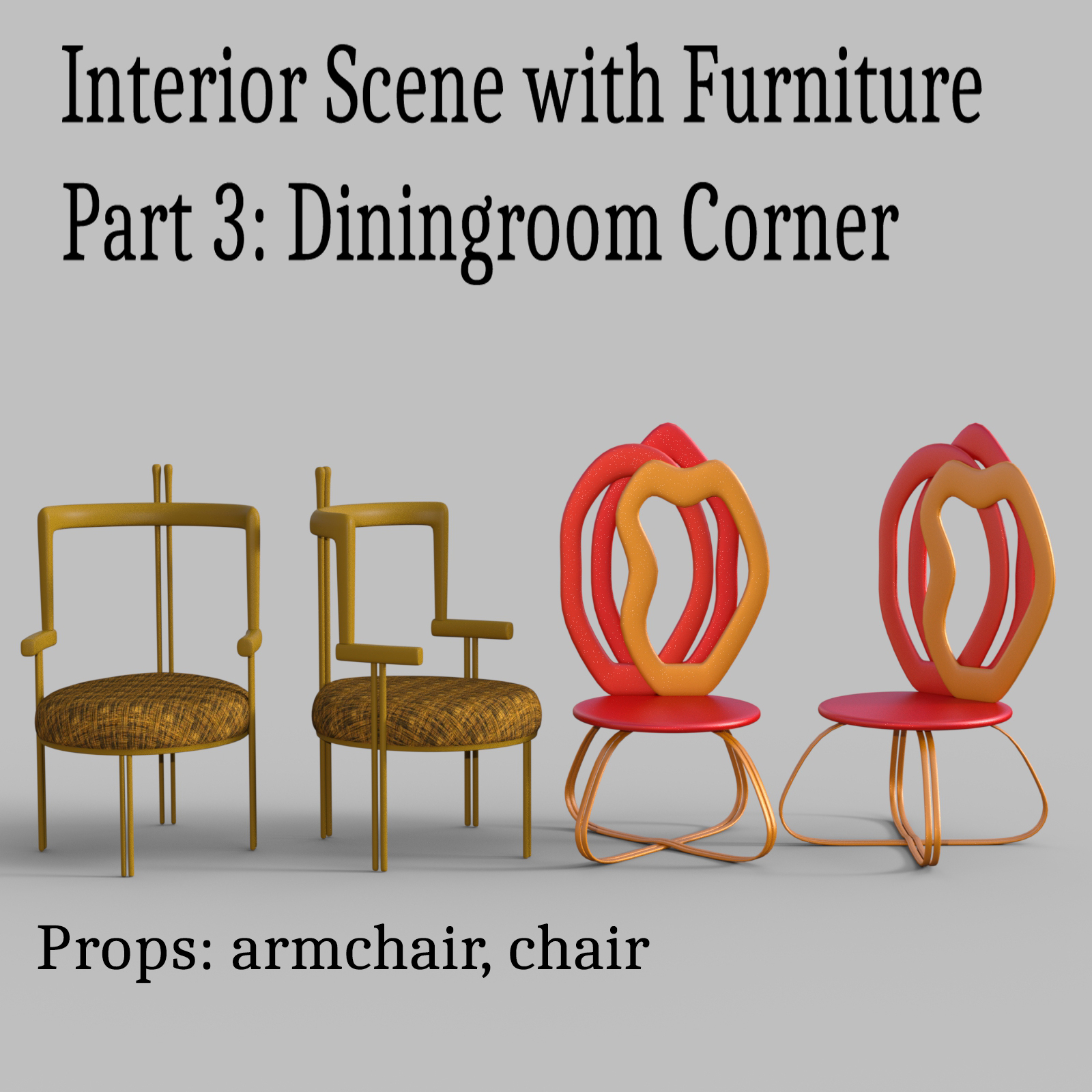 Interior with furniture, Part 3: Dining Room Furniture by N/A