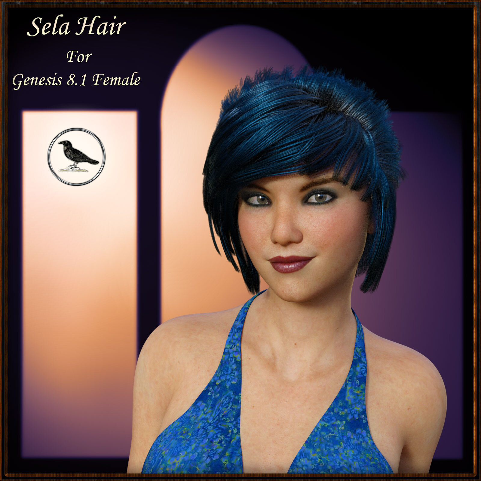 Sela Hair for Genesis 8.1 Female by N/A