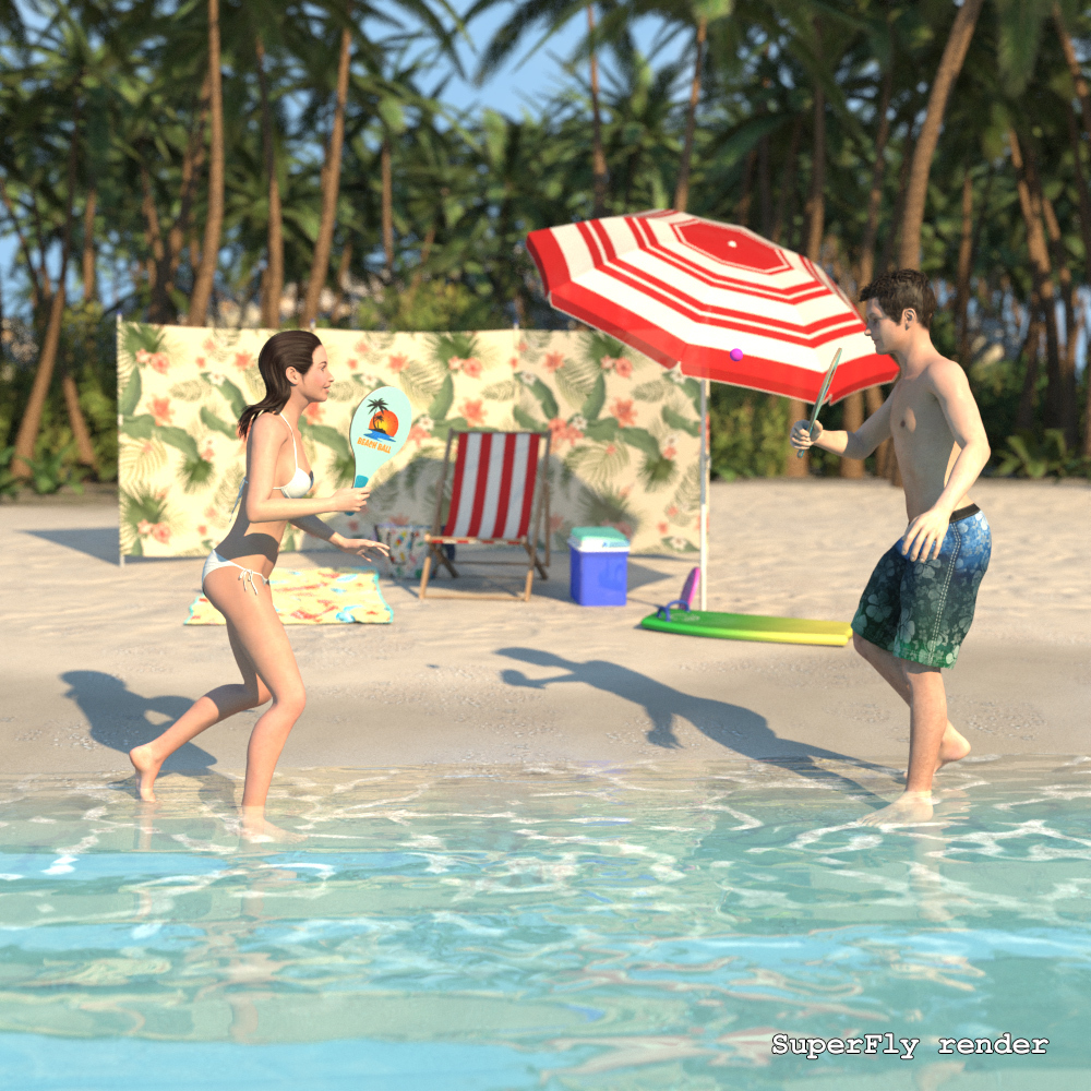 Summer series, Sunbathing essentials for Poser by N/A