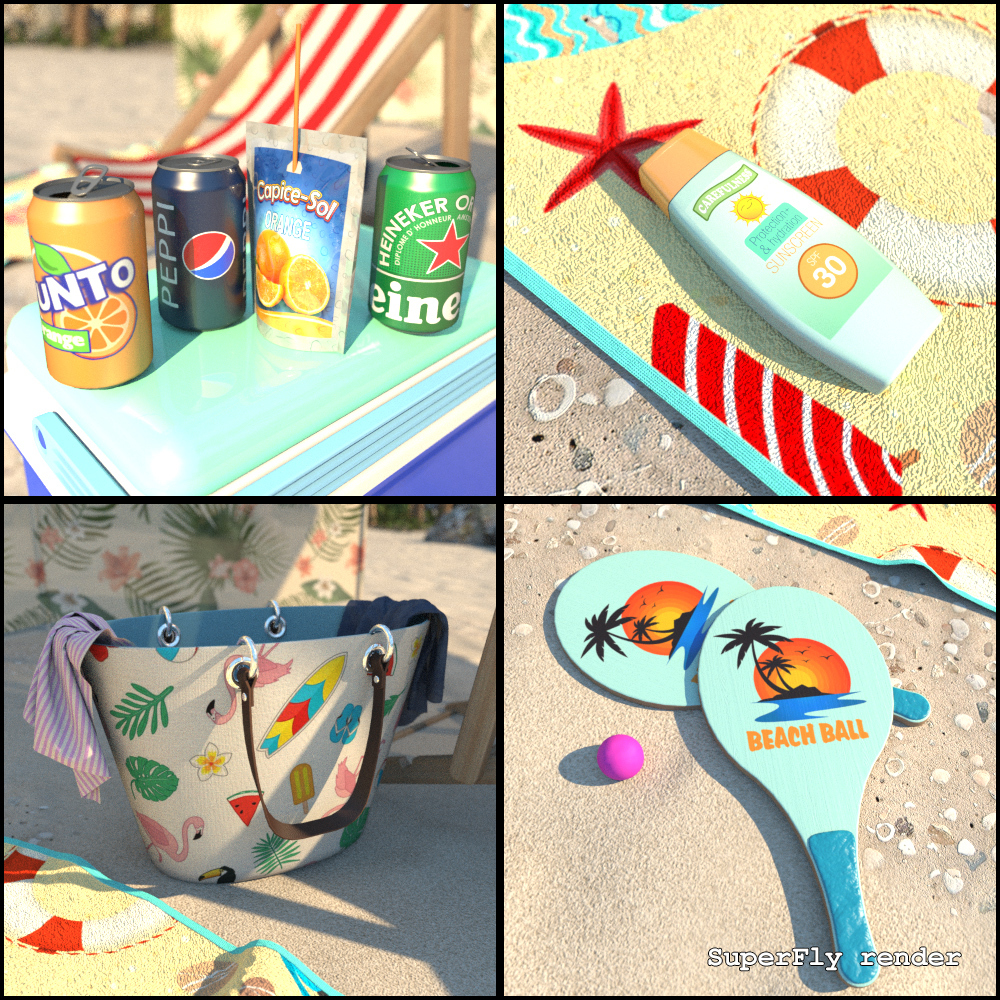 Summer series, Sunbathing essentials for Poser by N/A