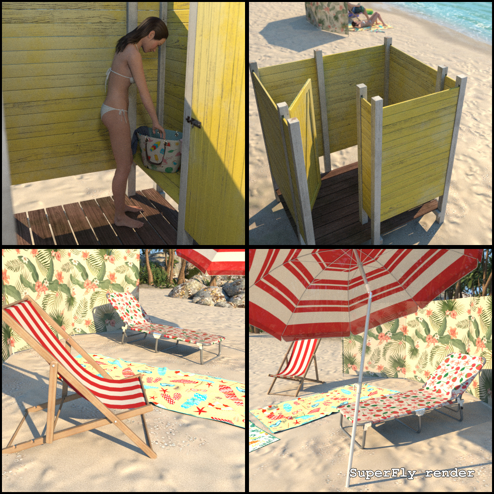 Summer series, Sunbathing essentials for Poser by N/A