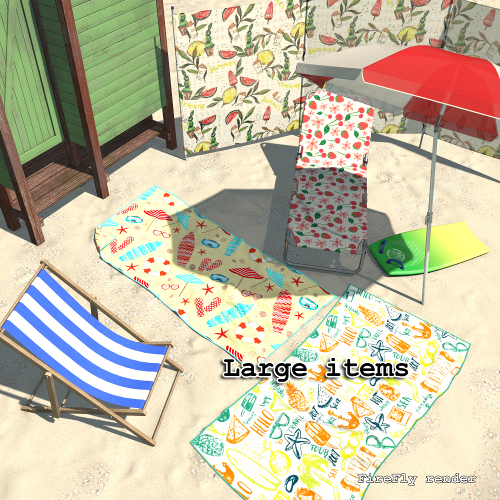 Summer series, Sunbathing essentials for Poser by N/A
