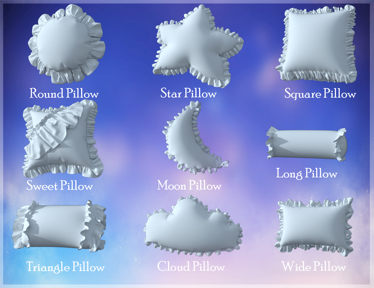 Arah3D Sweet and Sleepy Pillows by N/A