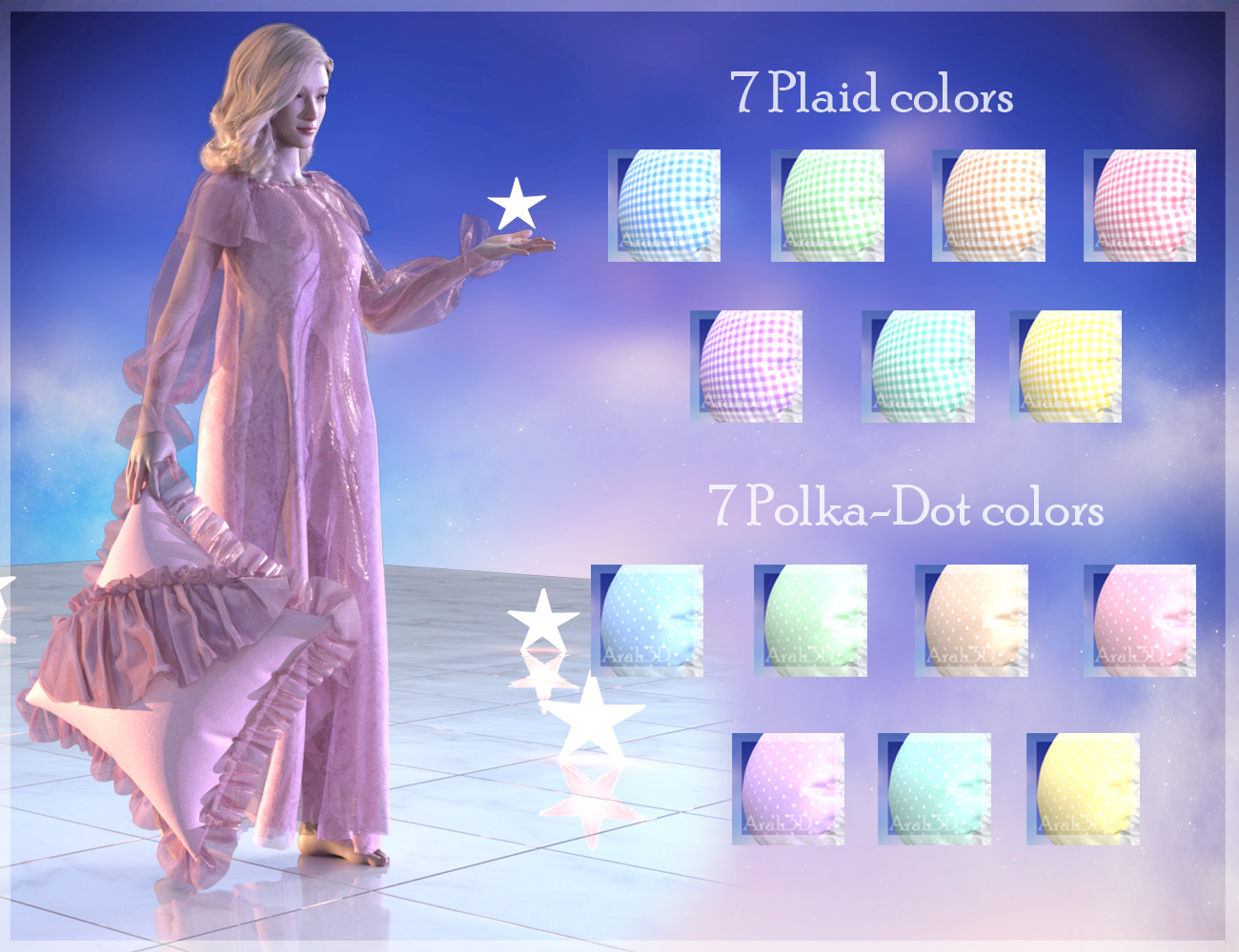 Arah3D Sweet and Sleepy Pillows by N/A
