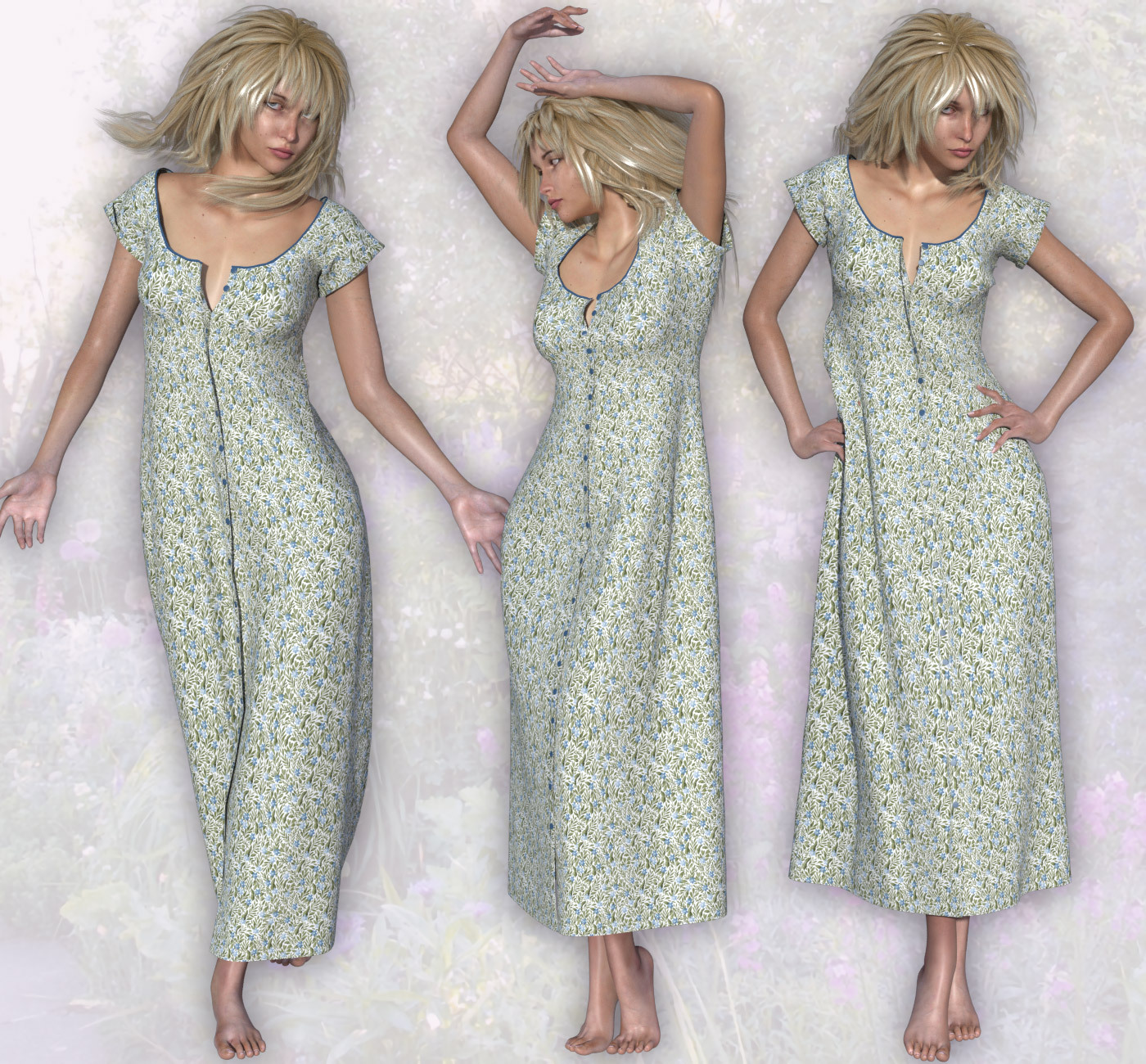 Flowery Summer Dress by N/A