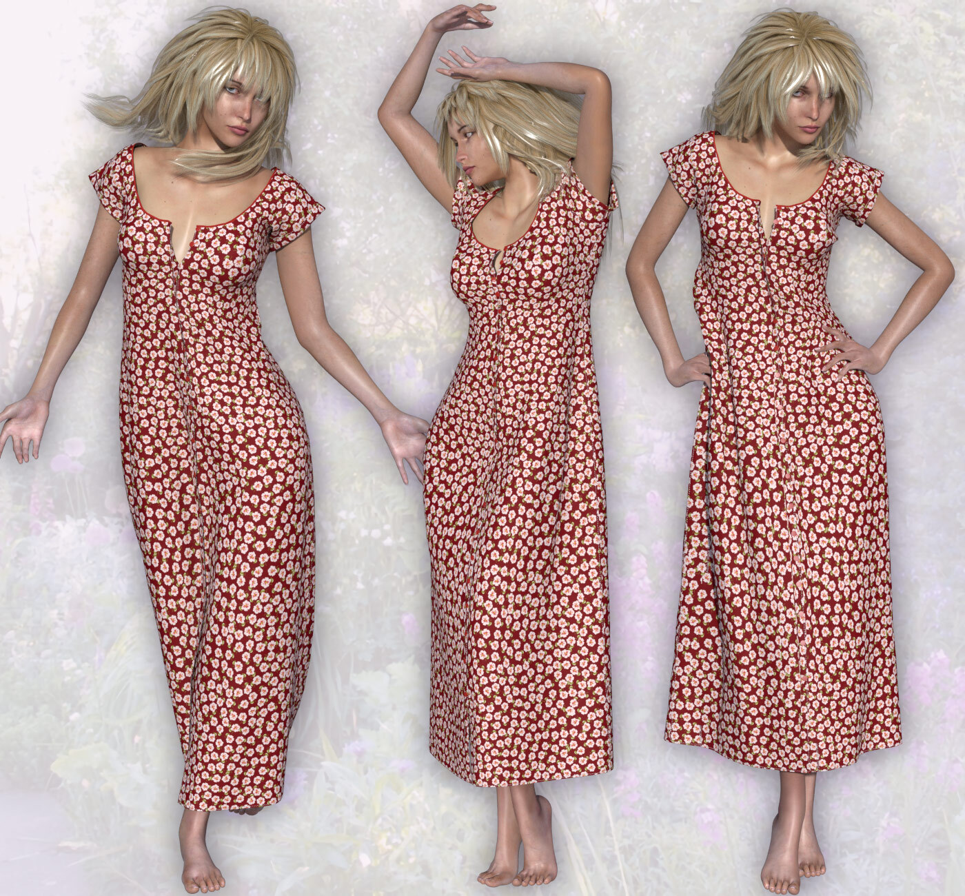 Flowery Summer Dress by N/A
