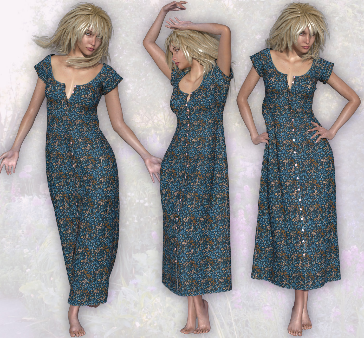 Flowery Summer Dress by N/A