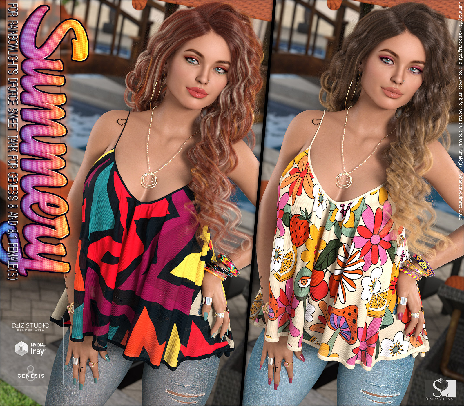 Summery for dForce Sweet Tank for Genesis 8 and 8.1 Females by N/A