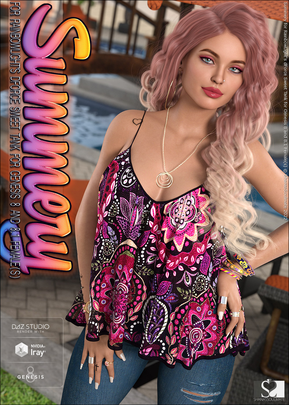 Summery for dForce Sweet Tank for Genesis 8 and 8.1 Females by N/A