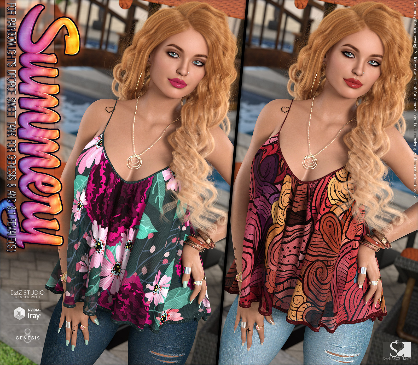 Summery for dForce Sweet Tank for Genesis 8 and 8.1 Females by N/A