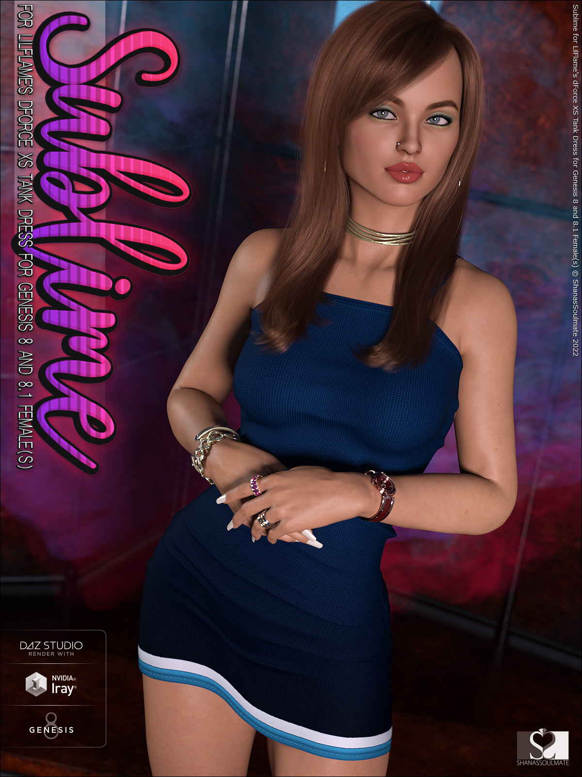 Sublime for dForce XS Tank Dress for Genesis 8 and 8.1 Female(s) by N/A
