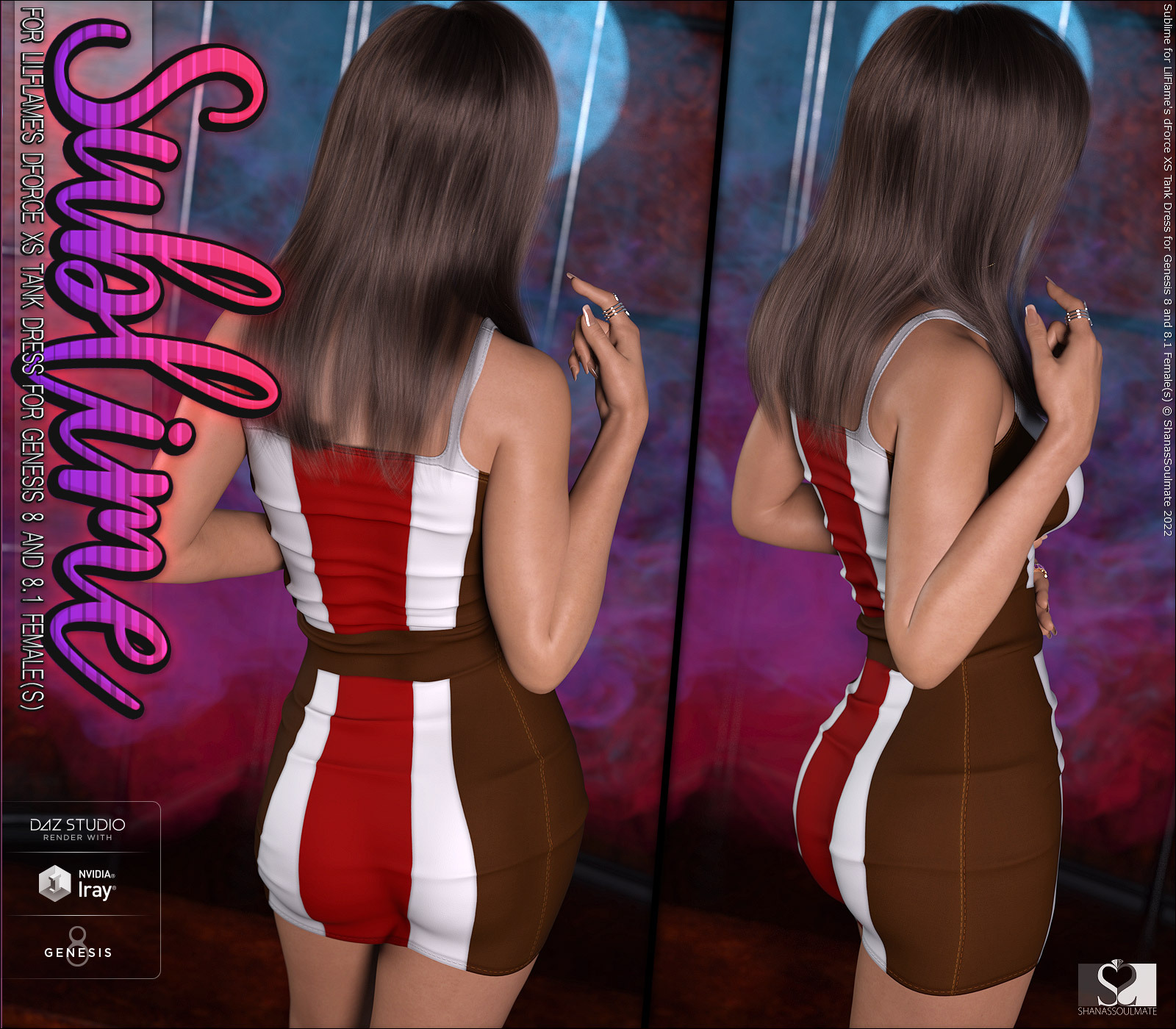 Sublime for dForce XS Tank Dress for Genesis 8 and 8.1 Female(s) by N/A