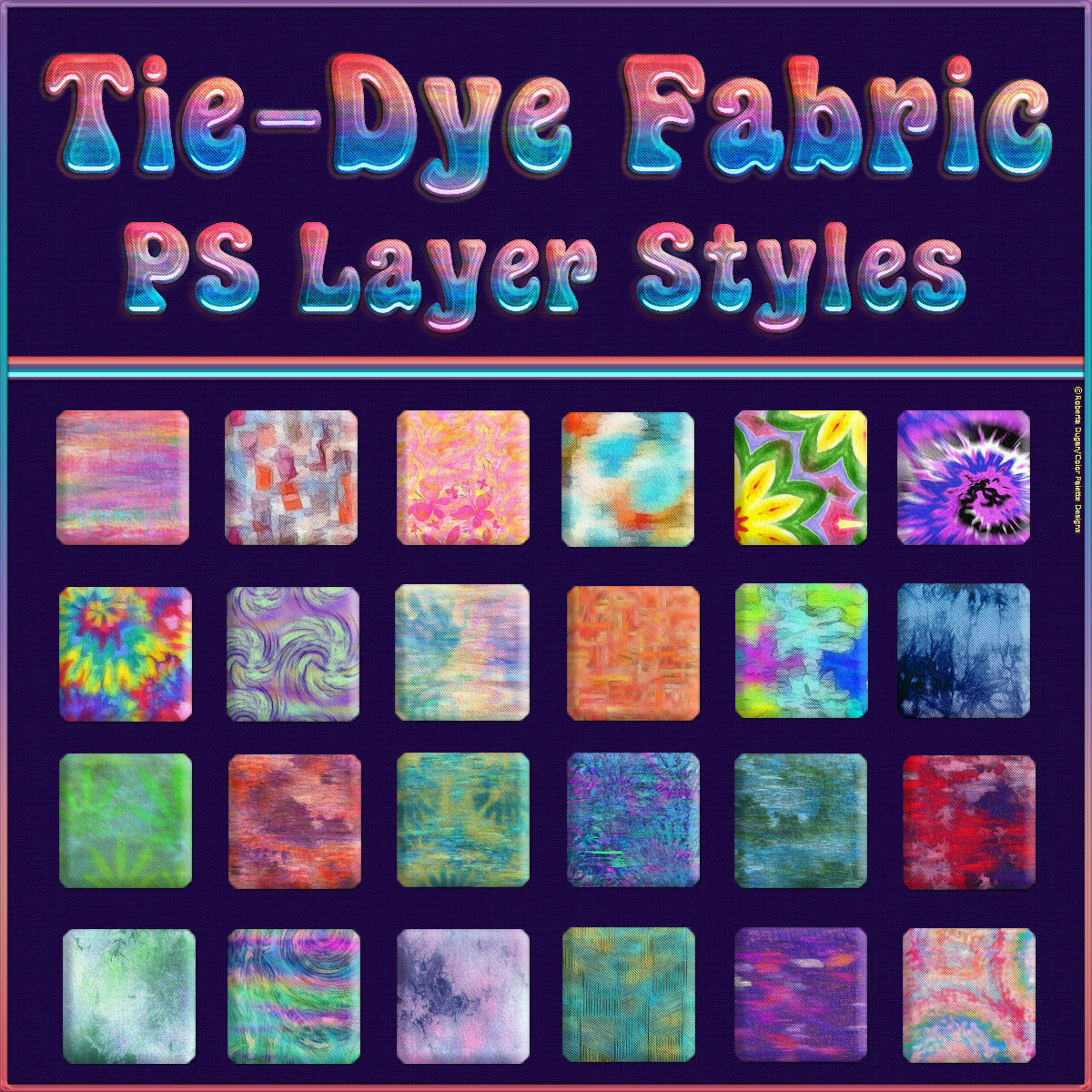 Tie-Dye Fabric PS Layer Styles by N/A