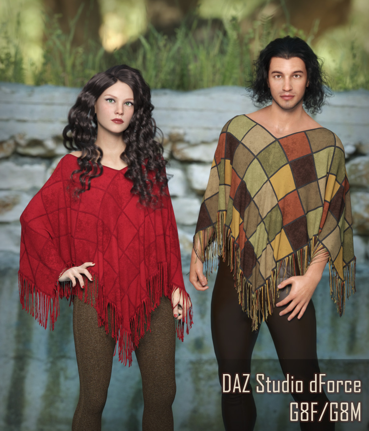FRQ dForce: Patchwork Poncho for G8F and G8M by N/A
