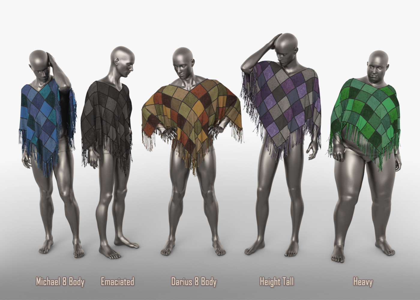 FRQ dForce: Patchwork Poncho for G8F and G8M by N/A