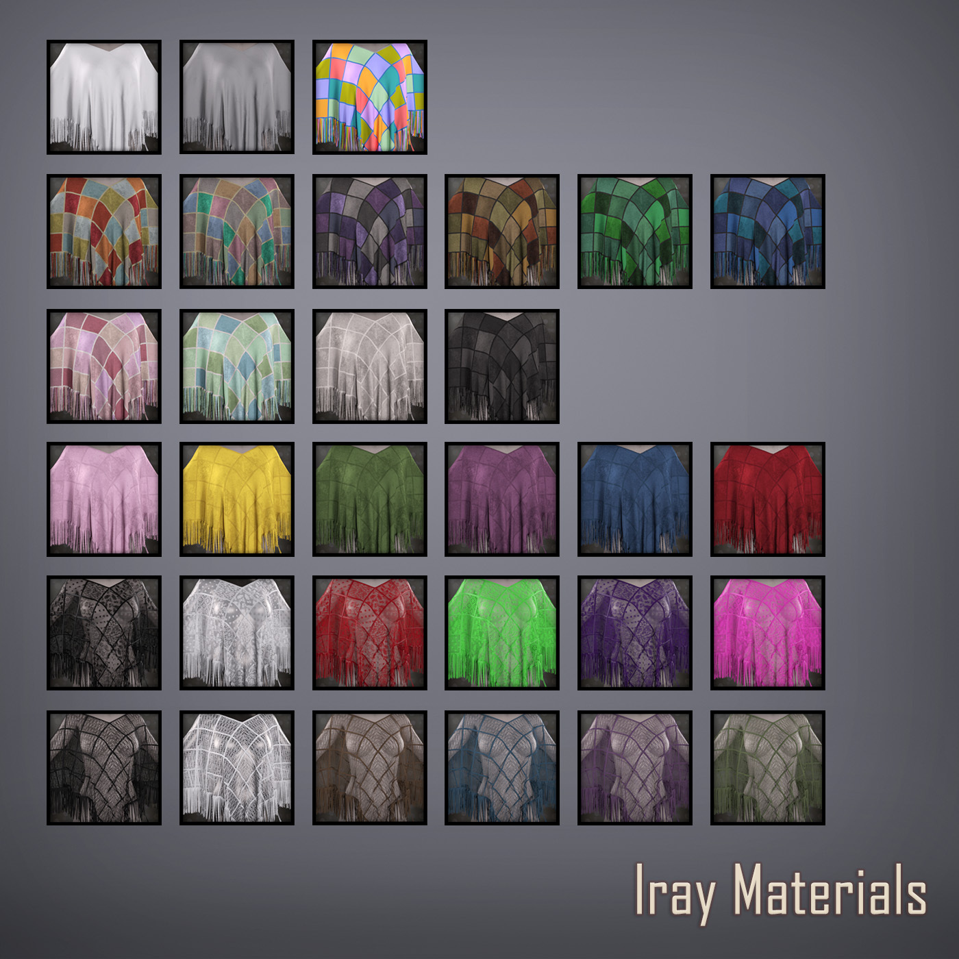 FRQ dForce: Patchwork Poncho for G8F and G8M by N/A