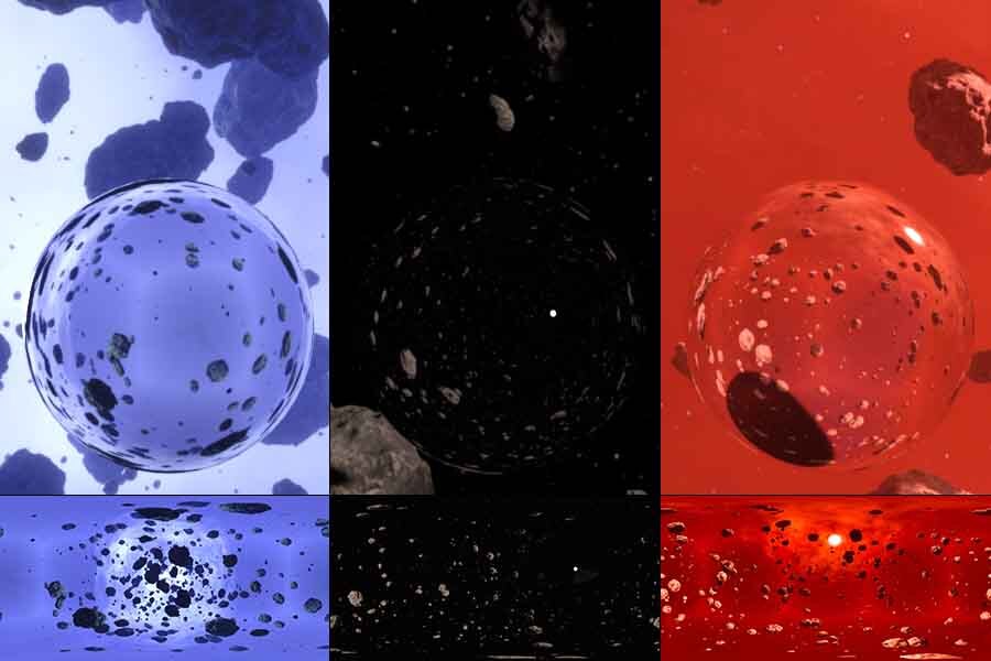 Asteroids in Space 16K HDRIs by N/A
