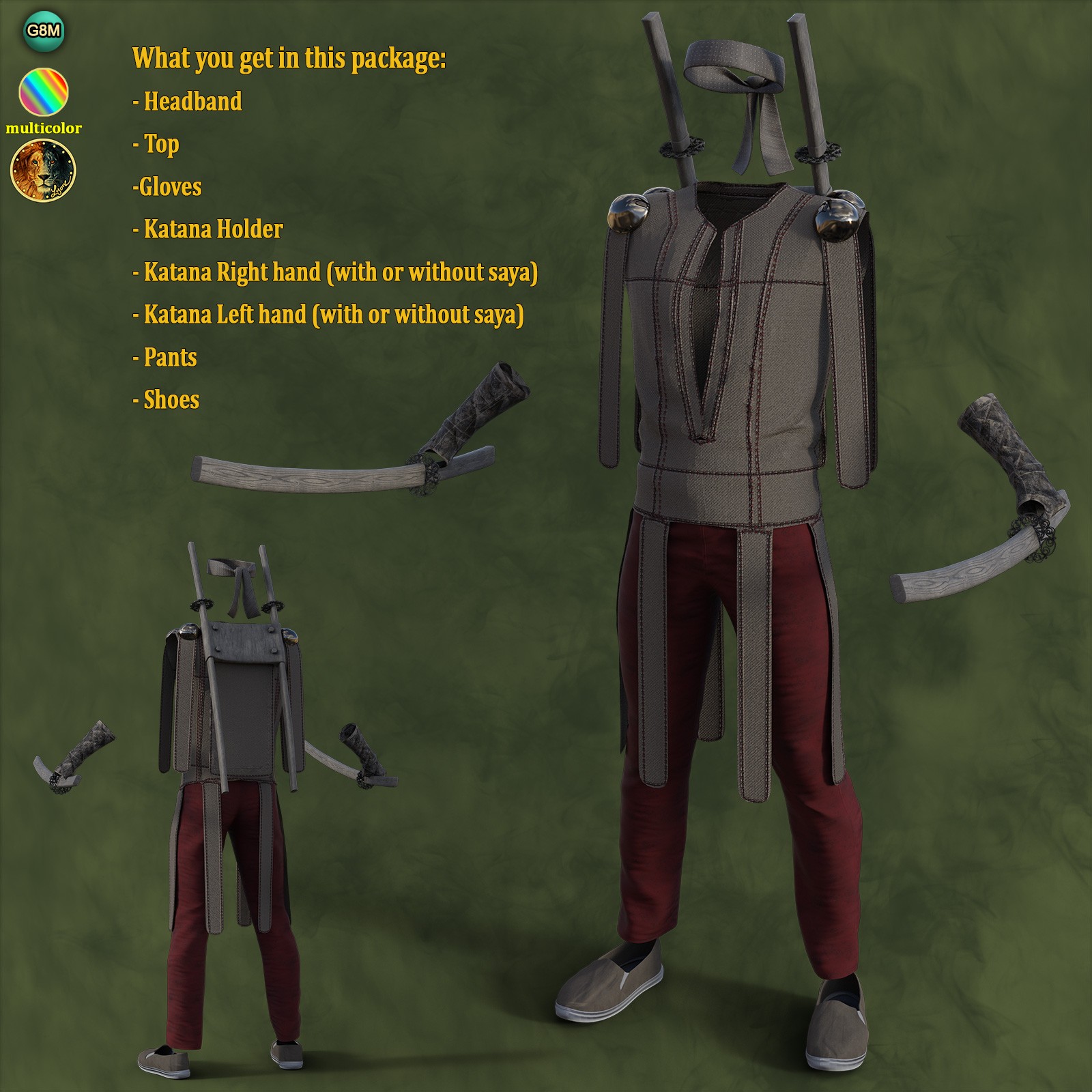 dForce Jin Outfit for G8M by N/A